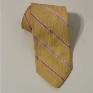 Jos. A. Bank Yellow and Pink Striped Silk Tie